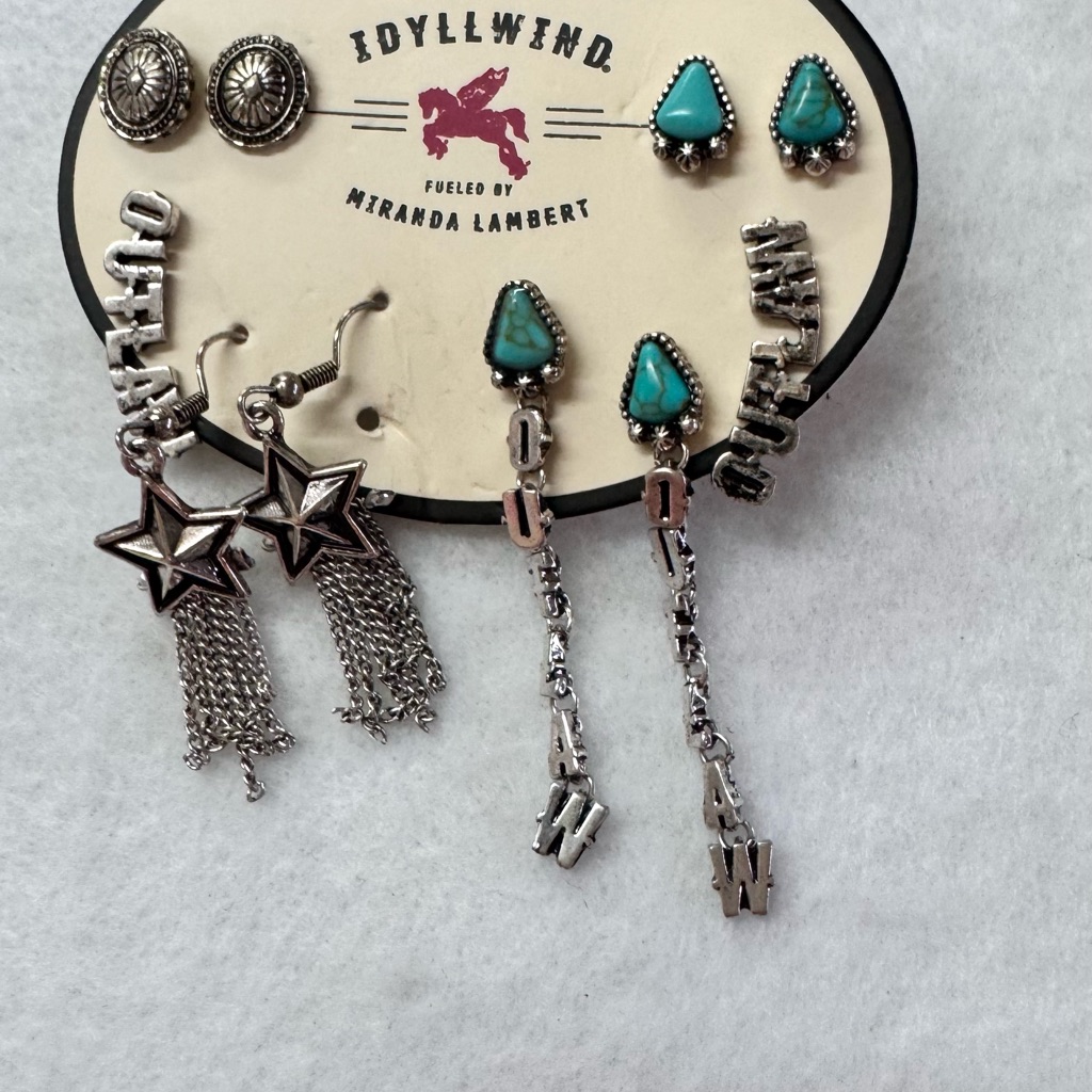 Idyllwind- Silver Tone 5pieces Turquoise Stud/Drop Earring